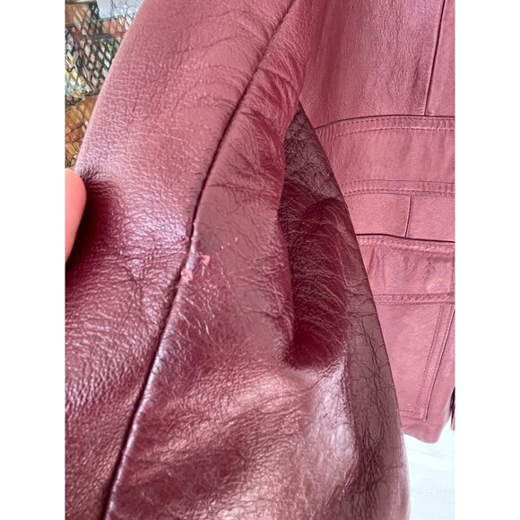Vintage 1970s Great Things  Canada Burgundy Leather Jacket Mens 42 - Picture 14 of 16